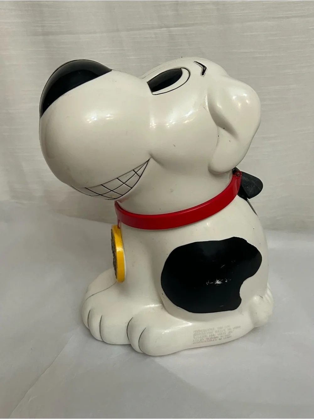 Vintage '90's White and Black Dog with Red Collar Cookie Jar